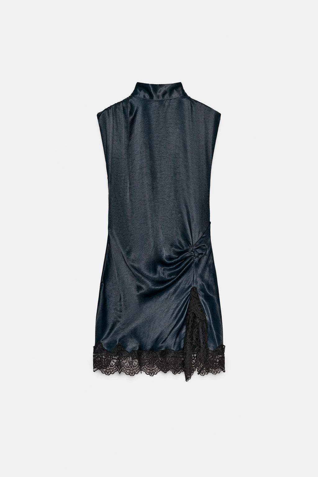 MINI SATIN DRESS WITH LACE DETAIL - Zara фото 17