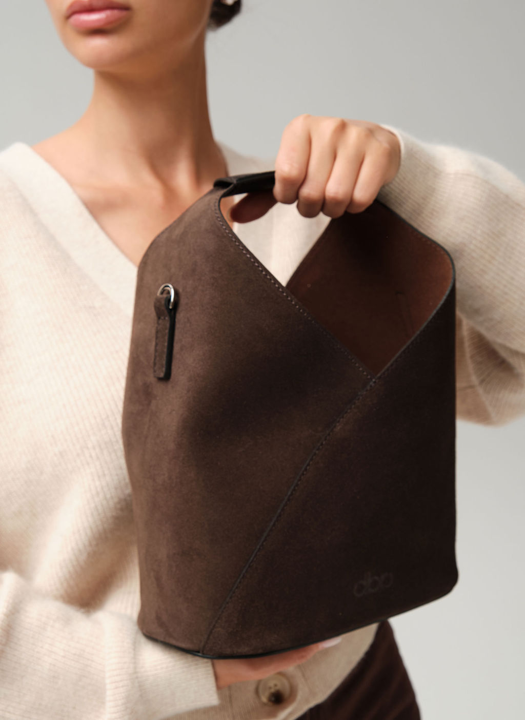 Замшевая сумка Rebecca DBR 31370 черный каштан  фото 2