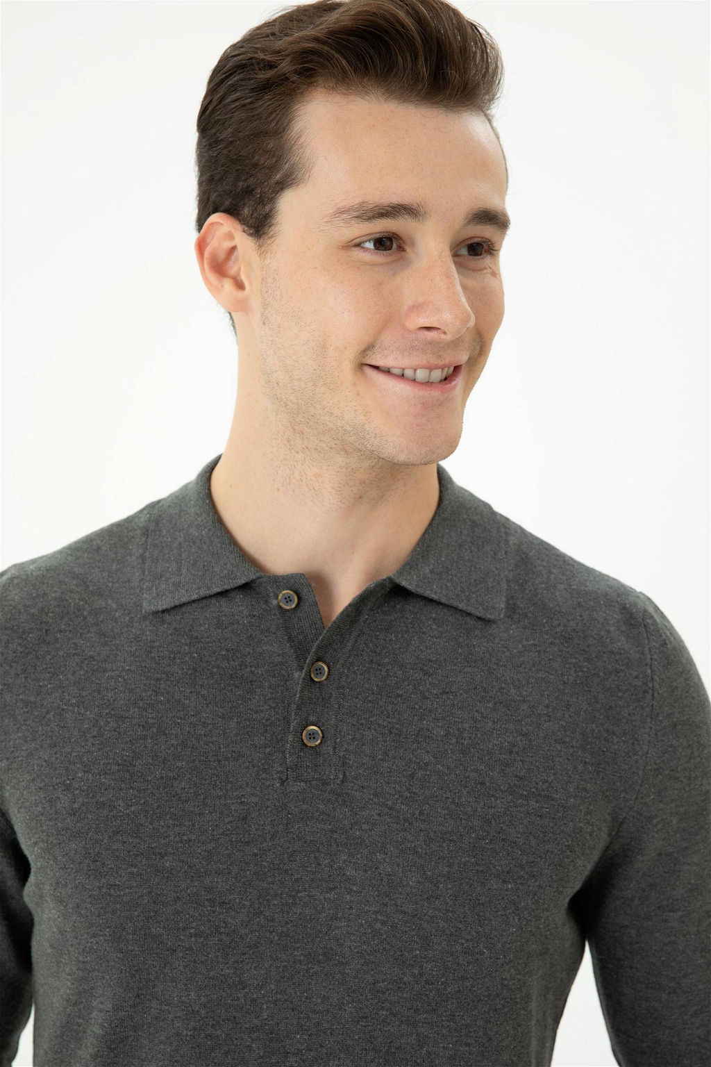 U. S. Polo Assn Мужской свитер антрацитового меланжа - U.s. polo assn фото 2