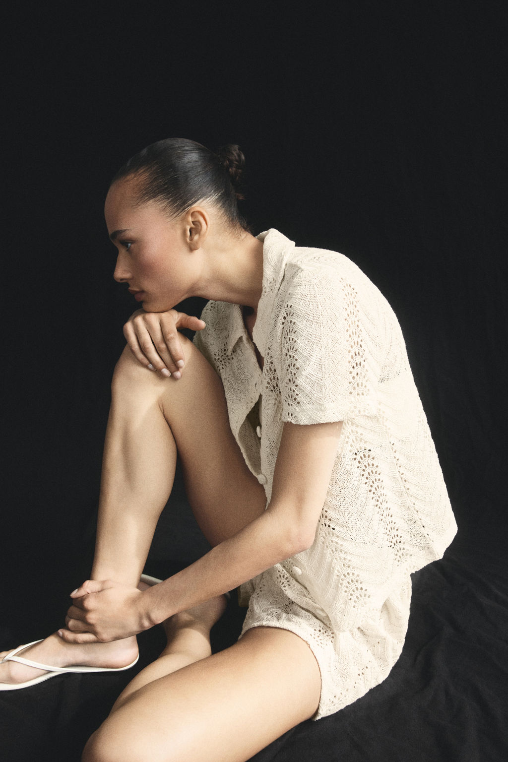 Camisa de manga corta efecto crochet - H&m фото 2