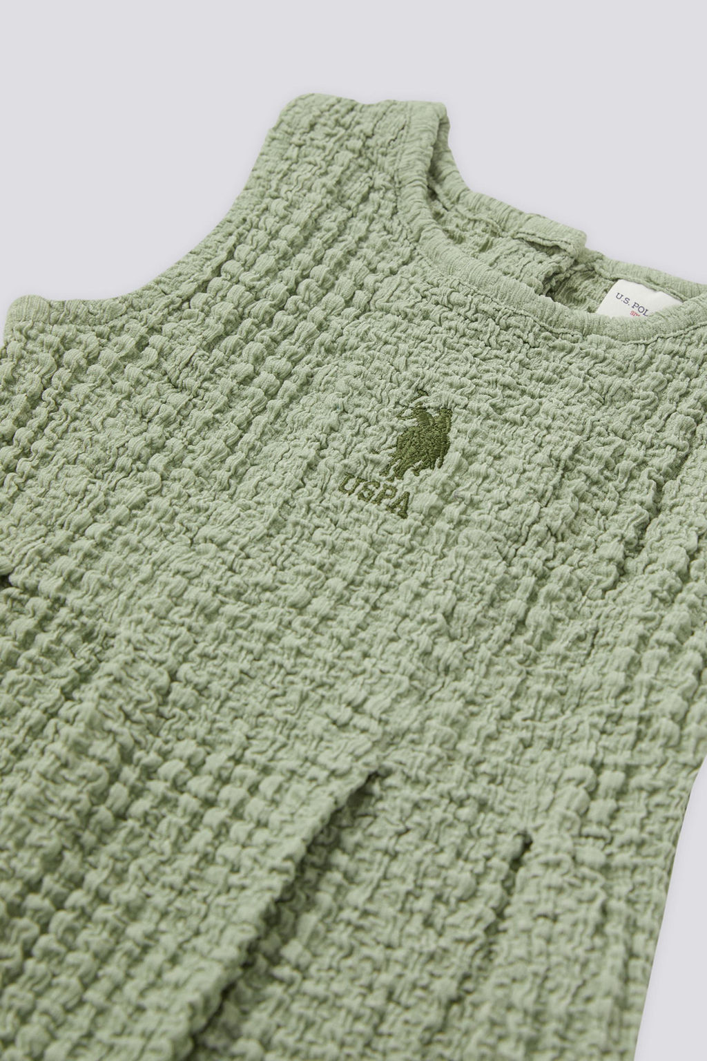 Зеленое платье без рукавов для маленьких девочек Неожиданная скидка в корзине - U.s. polo assn фото 3