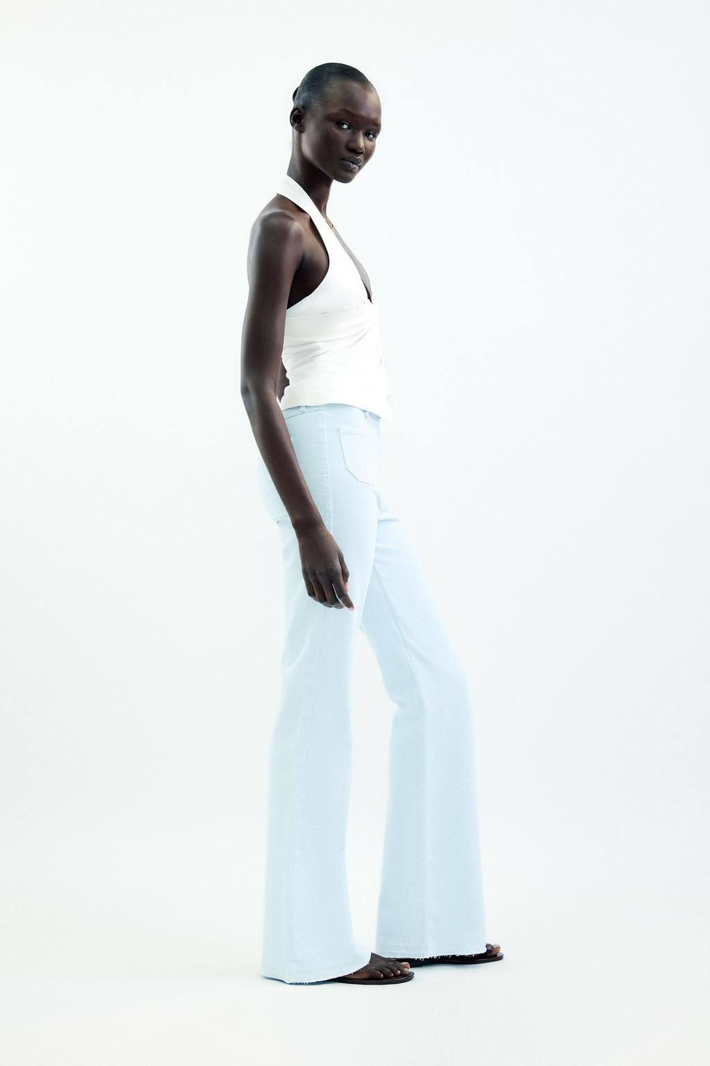 Z1975 HIGH-WAIST FLARE JEANS WITH BUTTONS - Zara фото 3