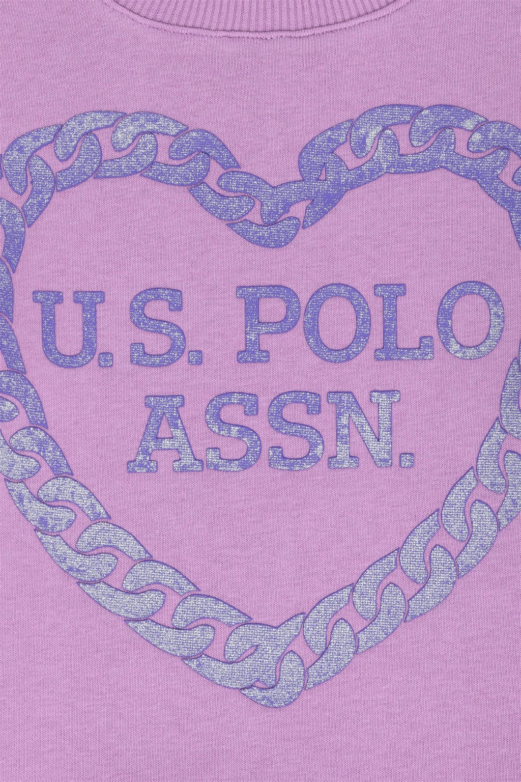 Сиреневый свитшот для девочки - U.s. polo assn фото 3