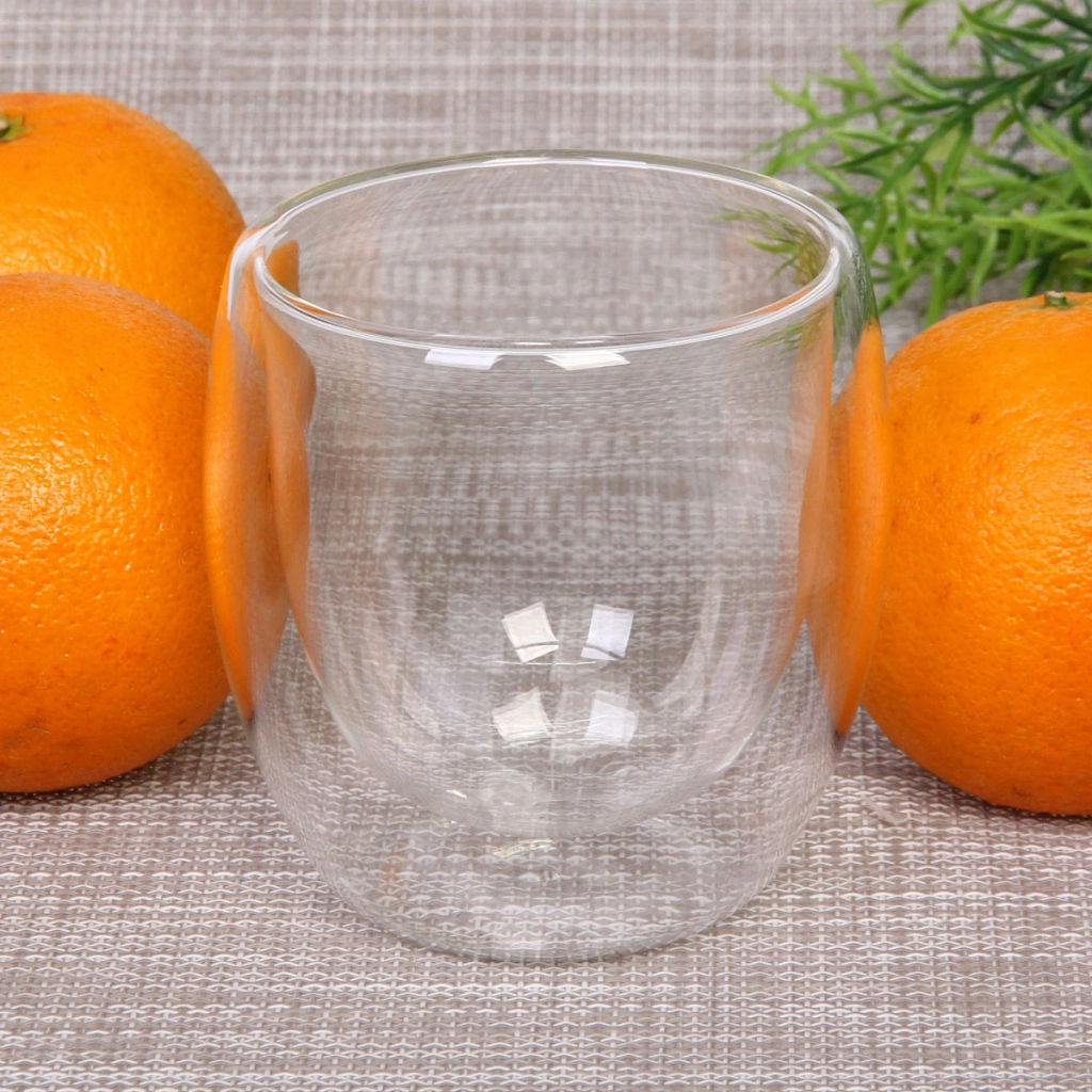 Цена за 2 шт. Стакан стеклянный с двойными стенками 250мл "Хай-Тек" классика