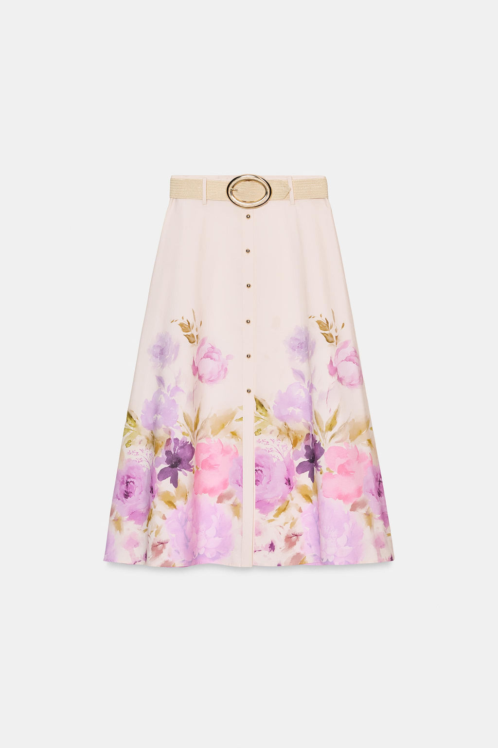 FLORAL PRINT MIDI SKIRT - Zara фото 12