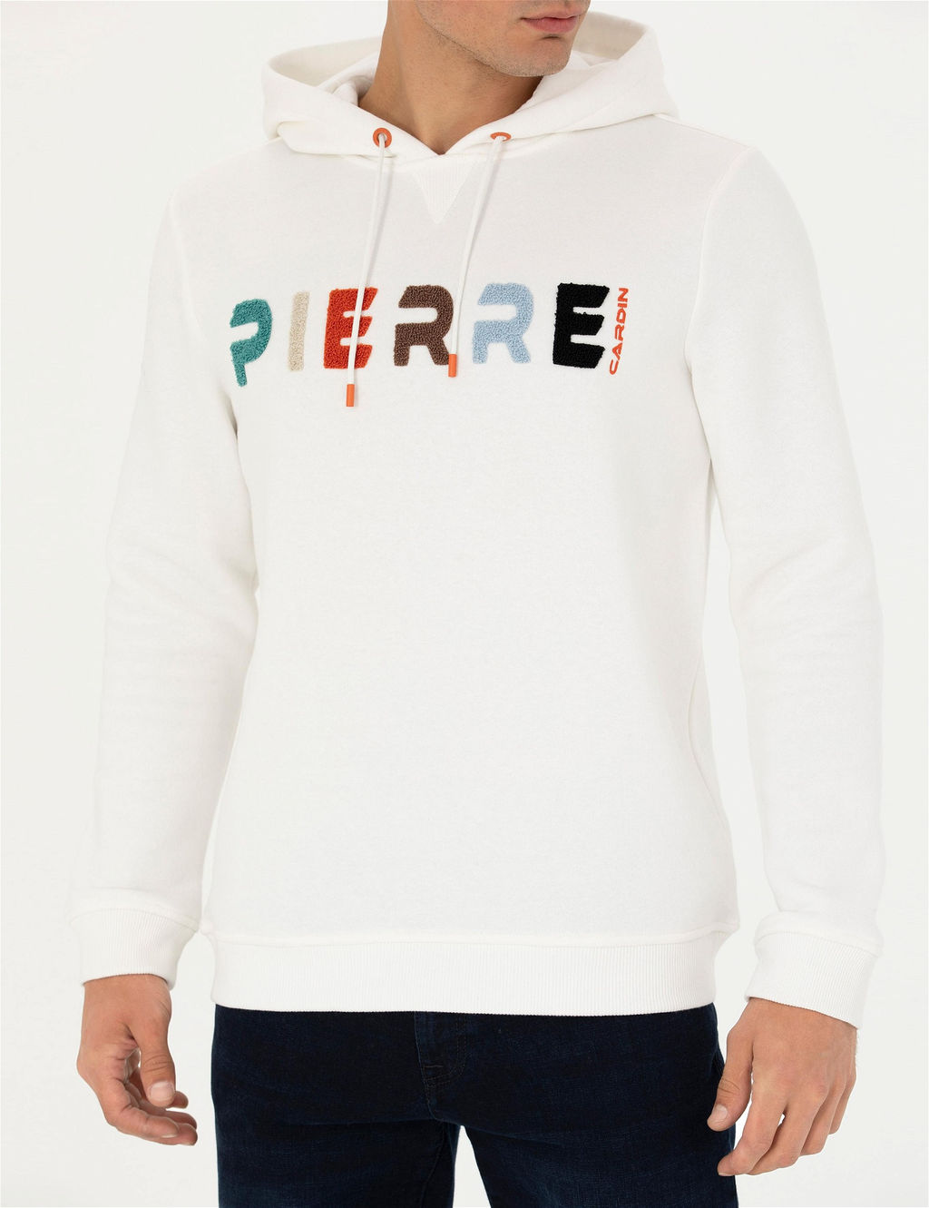 Beyaz Regular Fit Kap__onlu Sweatshirt - Pierre cardin фото 6