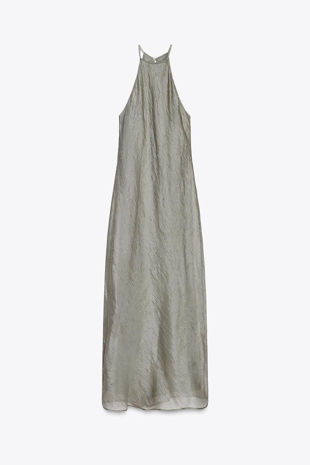 SHINY HALTER MIDI DRESS - Zara фото 5