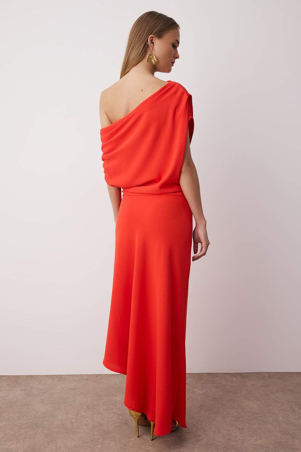 Siyah A Kesim Kay?k Yaka Dokuma Midi S?k Elbise TPRSS25EL00321 - Trendyolmilla фото 15