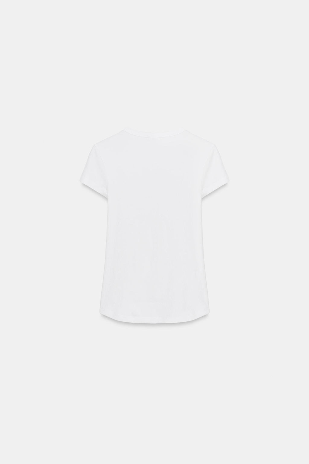 CAMISETA RIB MANGA CORTA BORDADOS / Blanco - Zara фото 5