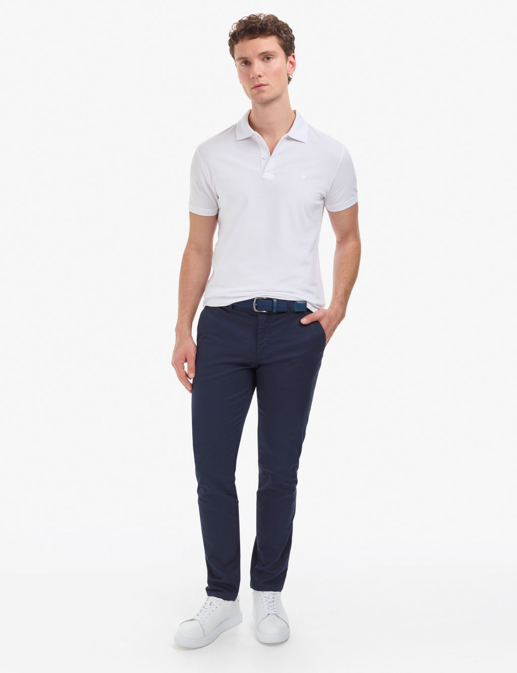 Beyaz Slim Fit %100 Pamuk K_vr_lmaz D__meli Polo Yaka Basic Ti__rt