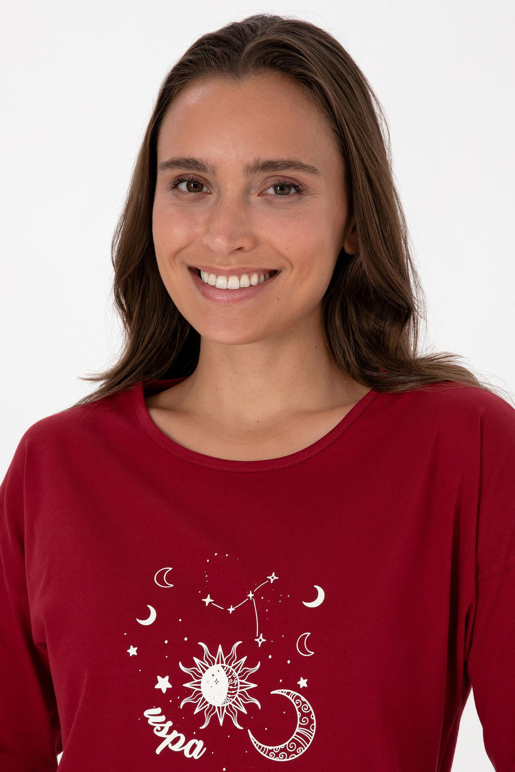 Kad_n Bordo Pijama Tak_m_ Sepette S_rpriz _ndirim - U.s. polo assn фото 2