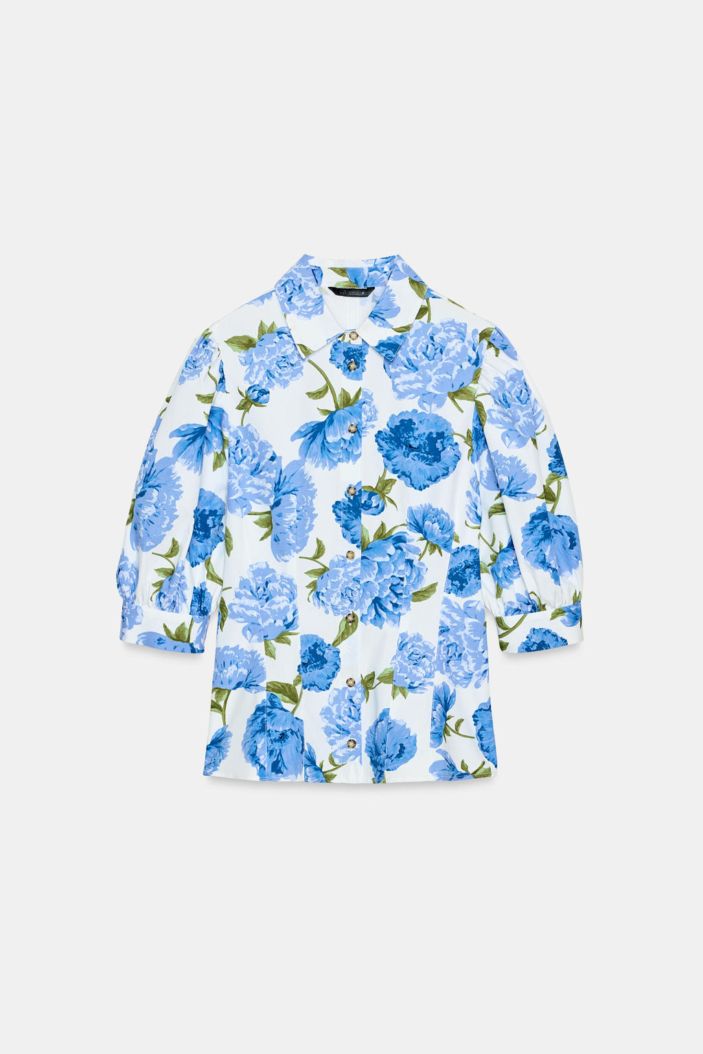 FLORAL PRINT POPLIN SHIRT - Zara фото 7