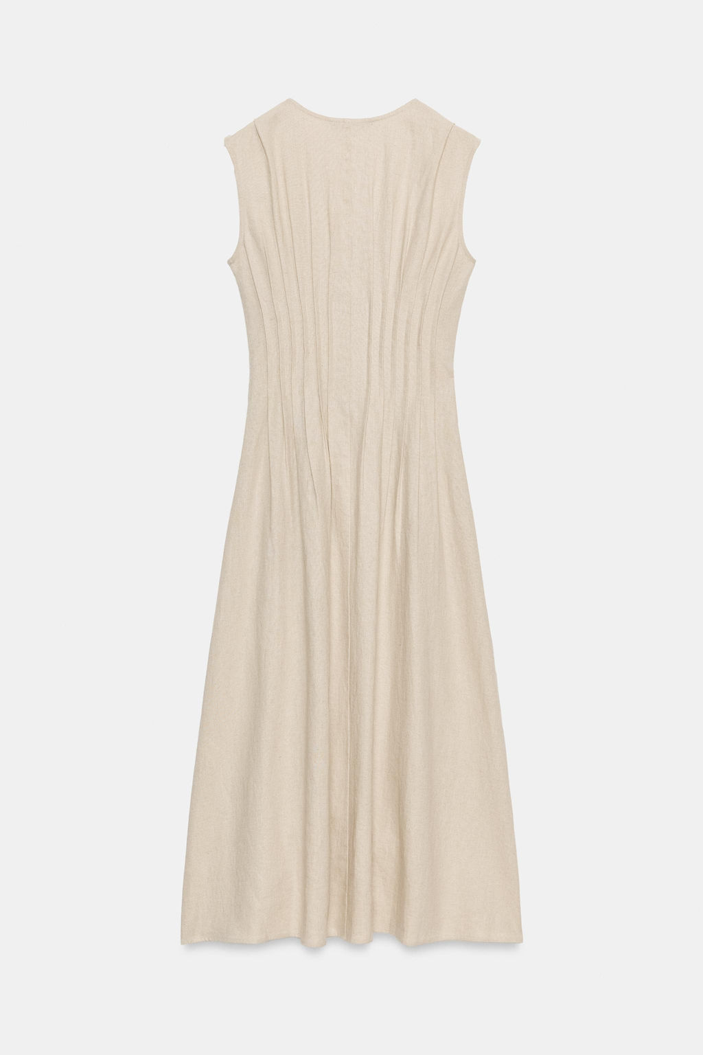 VESTIDO MIDI JARETAS CON LINO / Beige claro - Zara фото 7