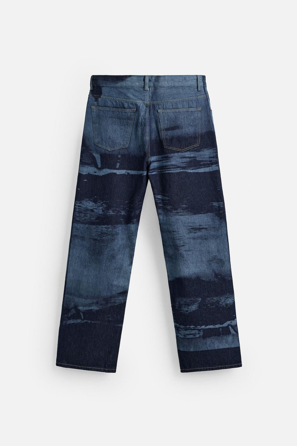 PRINTED RELAXED FIT JEANS - Zara фото 8