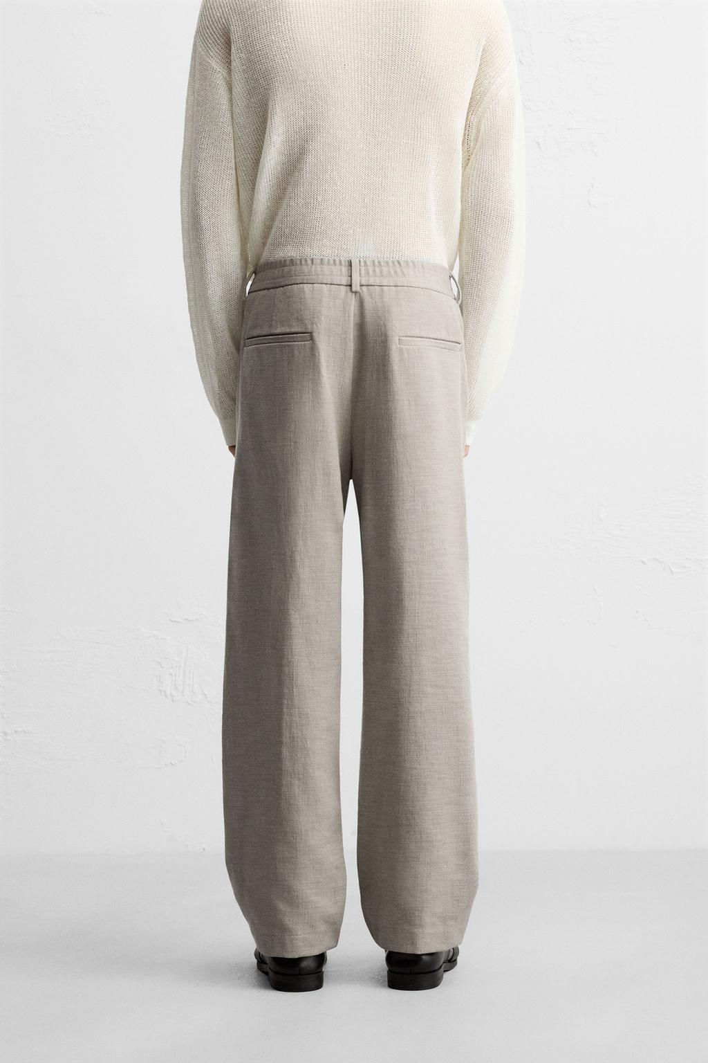 TEXTURED REGULAR FIT TROUSERS - Zara фото 23
