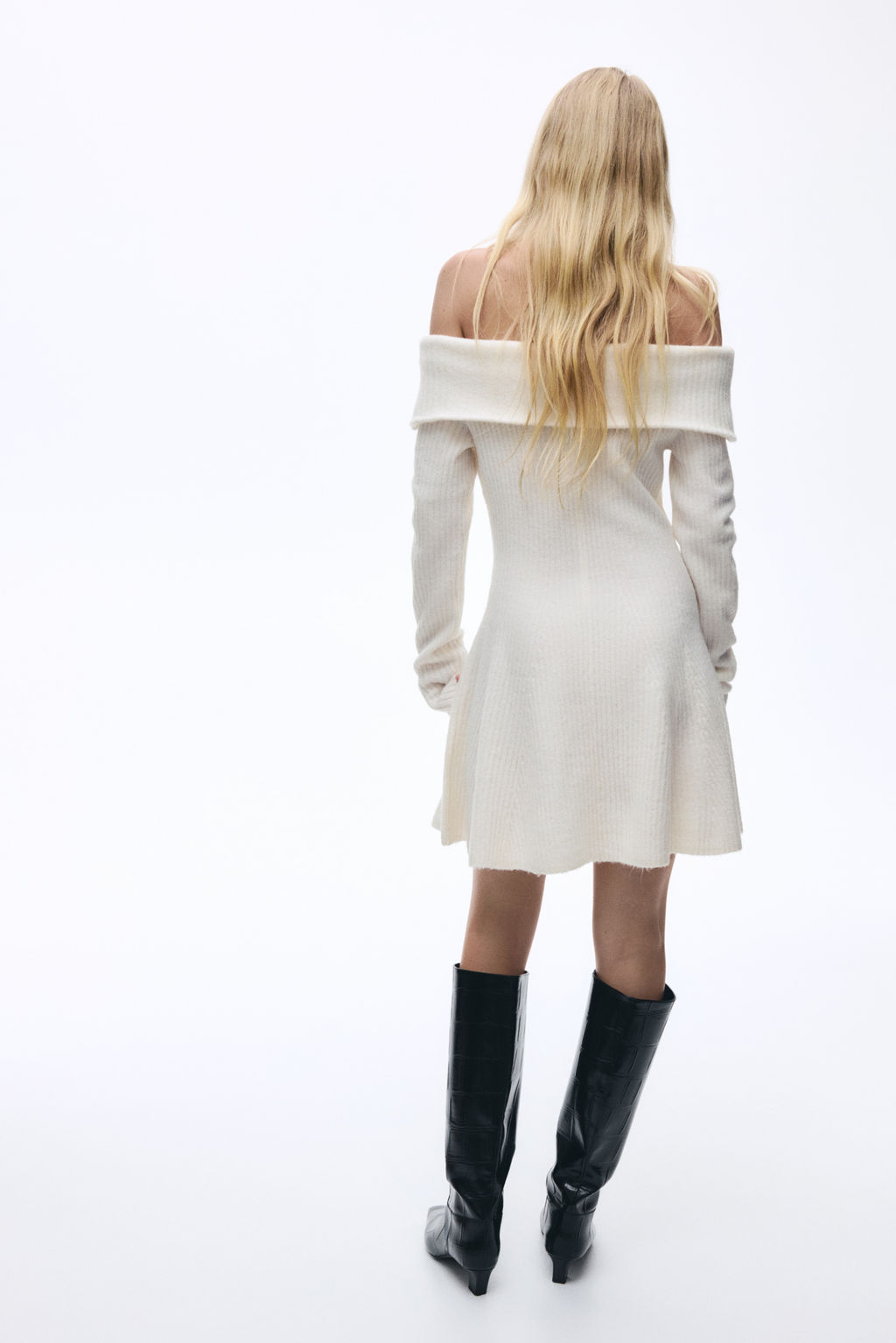 Vestido off-the-shoulder en punto de canal? - H&m фото 8