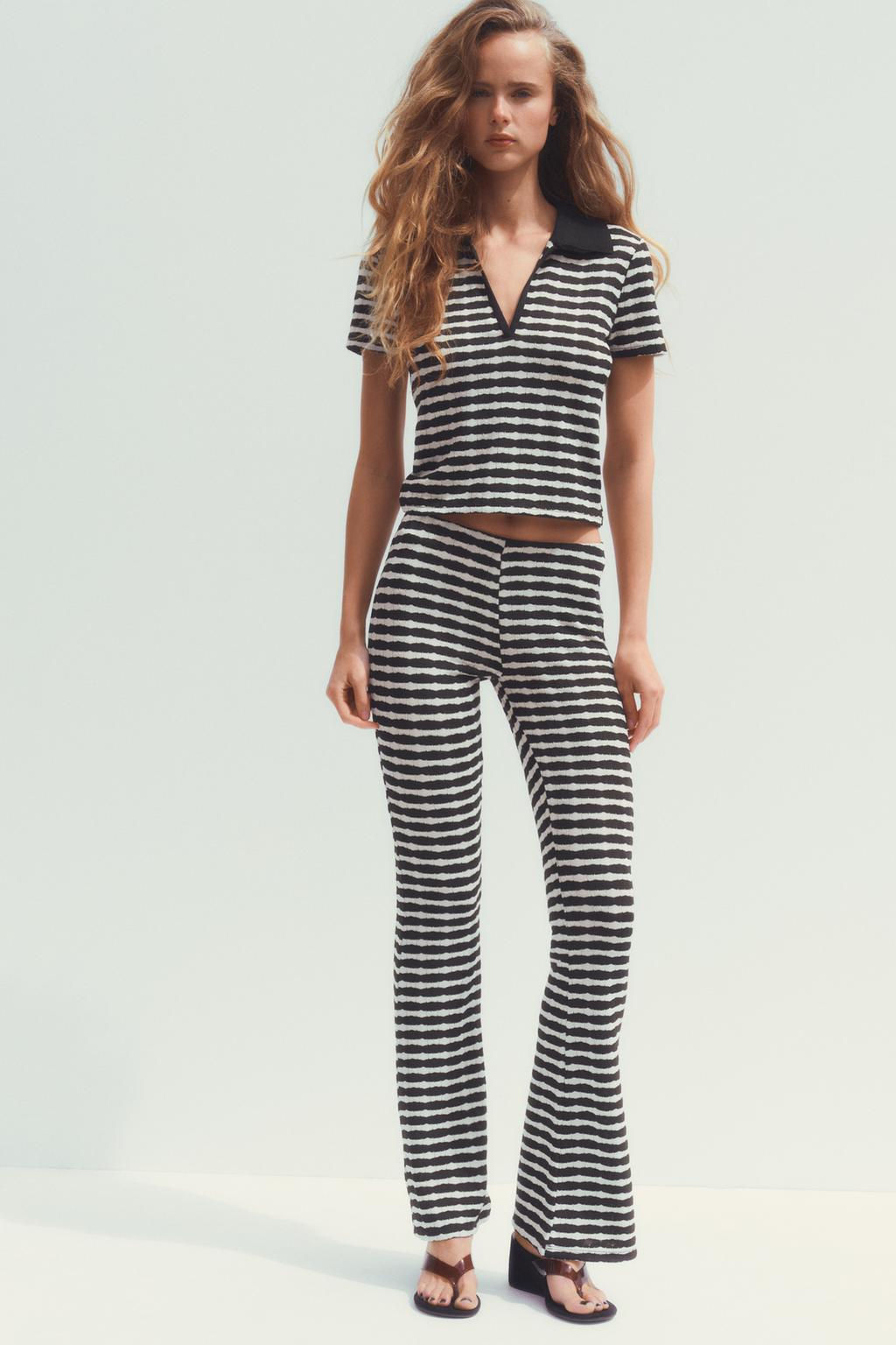 JACQUARD FLARE TROUSERS - Zara фото 8