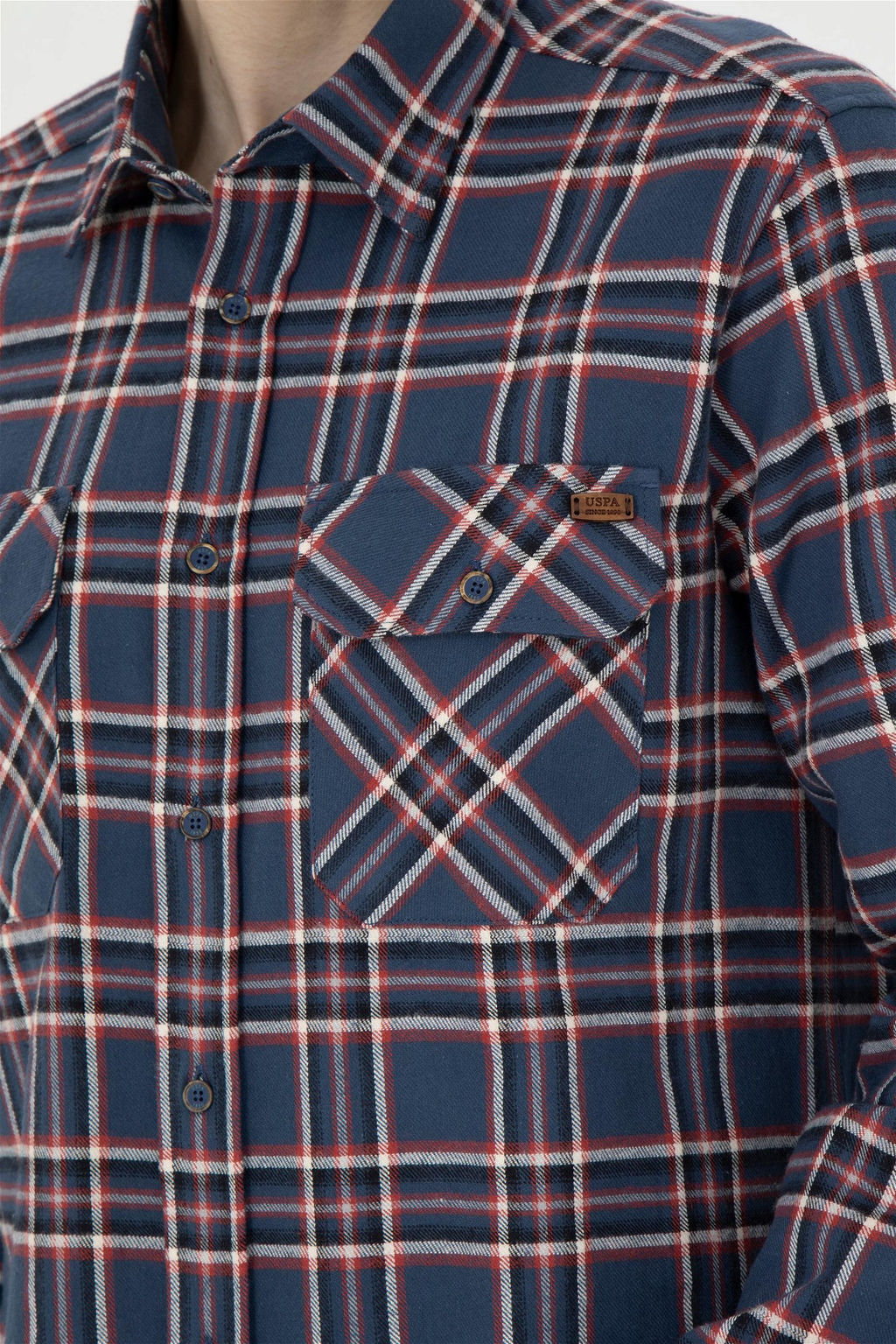 Мужская рубашка с длинным рукавом цвета индиго - U.s. polo assn фото 7