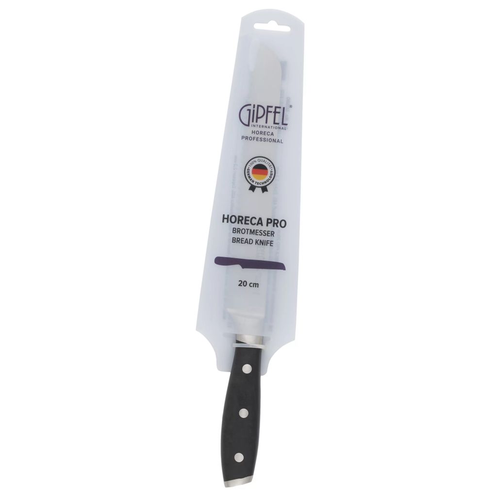 50580 GIPFEL Нож для хлеба HORECA PRO 20см, кованый. Материал лезвия: сталь X30CR13. Материал ручки: пластик ABS. Толщина: 2,3 мм.  фото 3