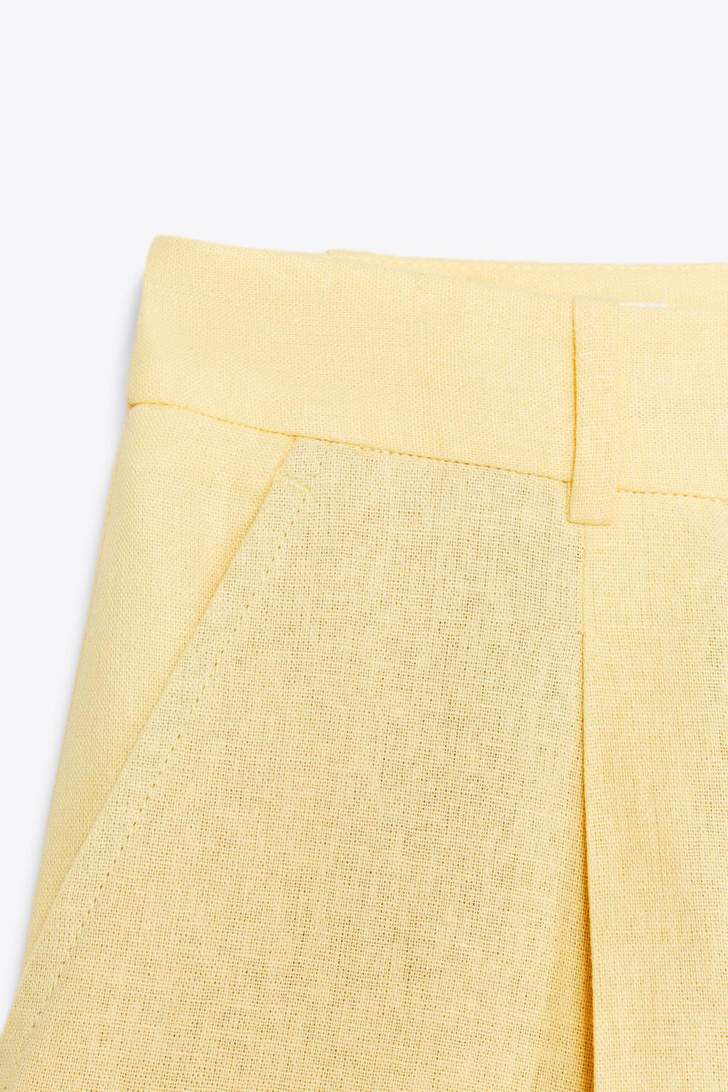 HIGH-WAIST LINEN BLEND BERMUDA SHORTS - Zara фото 5