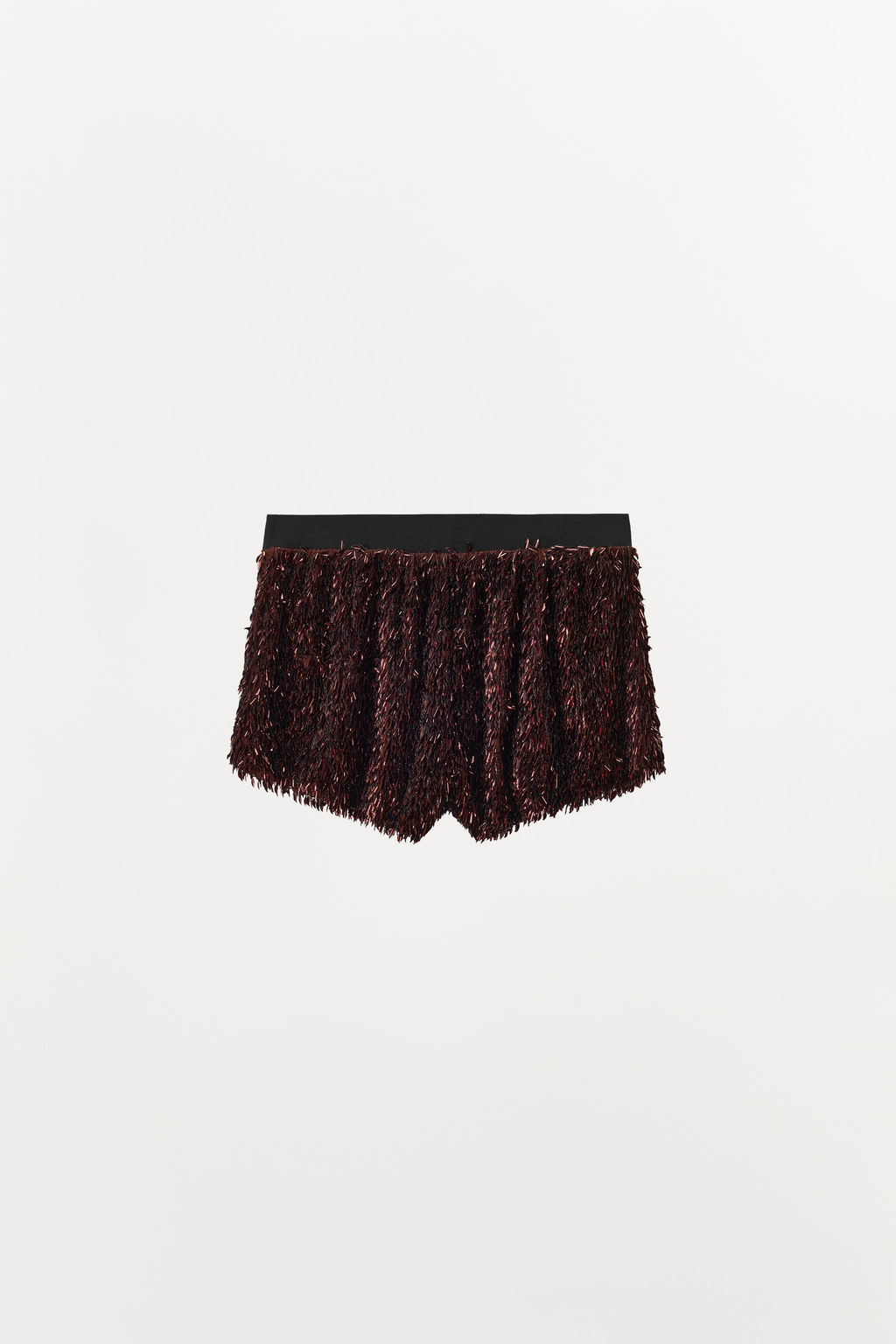 CONTRAST WAISTBAND SEQUIN SHORTS