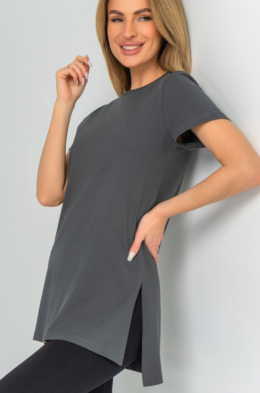 Удлиненная женская футболка с разрезами Happyfox - Happy fox фото 10