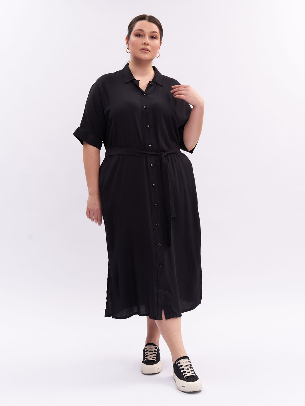 Платье-рубашка PP46048BLK01
