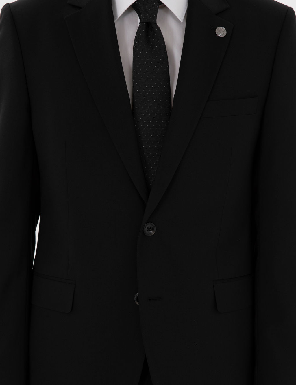 Siyah Slim Fit Y_n Tak_m Elbise