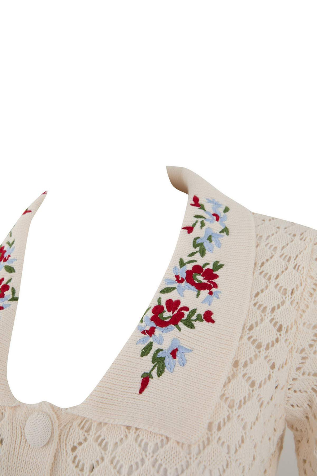 Tas Cicek Nak?sl? Yaka Ajurlu/Delikli Triko Bluz TWOSS26BZ00123