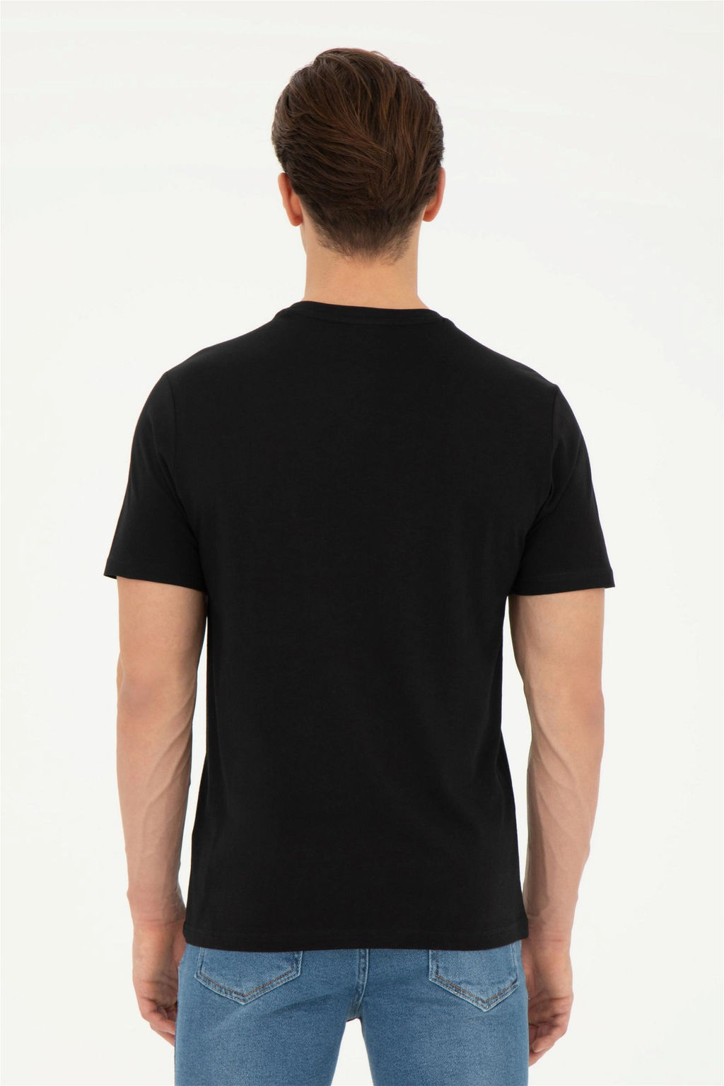 Мужская черная базовая футболка - U.s. polo assn фото 5