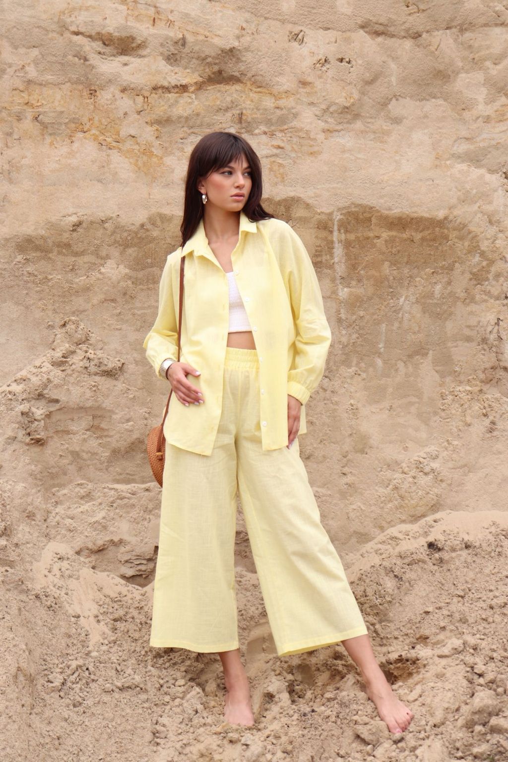 7010 Костюм летний с кюлотами лимонный - Martichelli фото 17