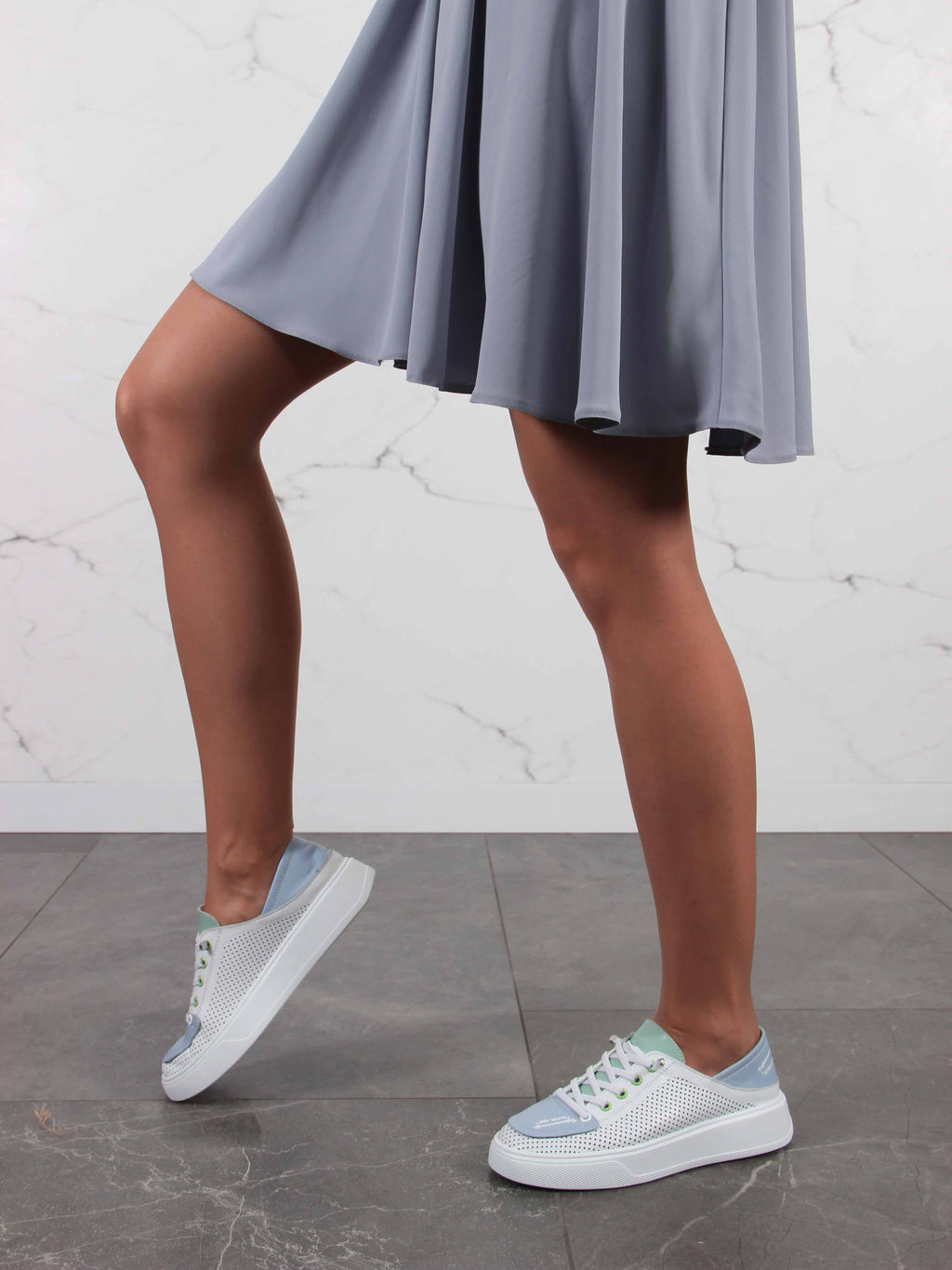Кеды EDART 163.P.LusiR2 w.Белый-голубой-мята - Ed'art фото 6