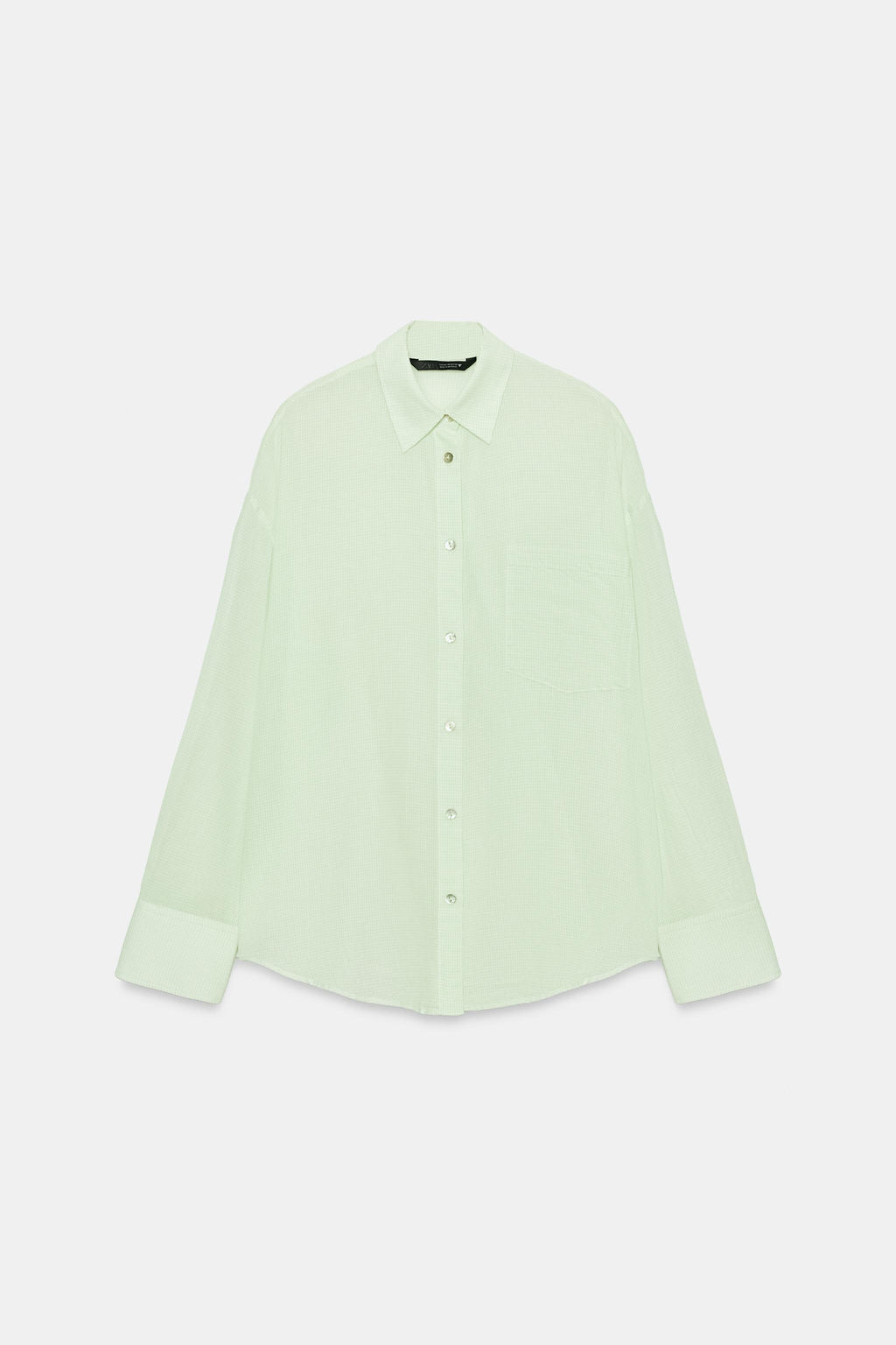 CAMISA GASA OVERSIZE BOLSILLO / Blanco / Verde