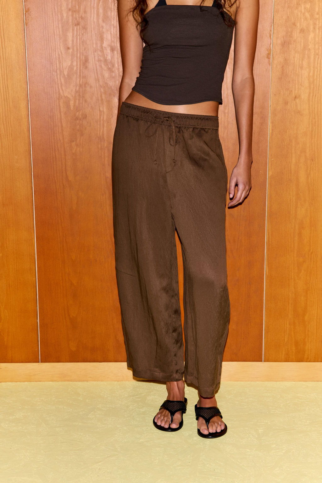 PANTAL?N PIJAMERO BALLOON / Marr?n chocolate - Zara фото 2