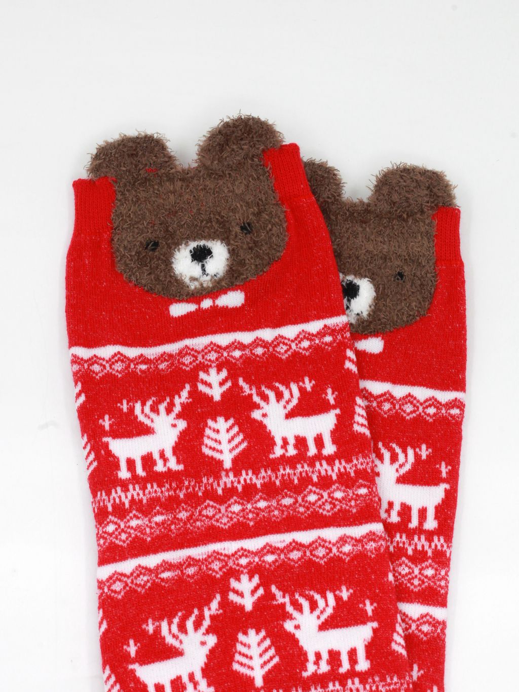 Носки НГ р.35-40 Red christmas Мишка - Krumpy фото 3