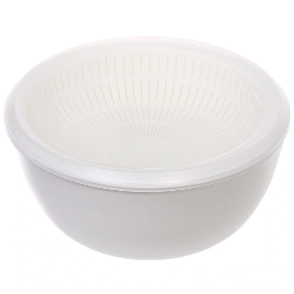 Дуршлаг пластиковый "Фаттория" 24*12см двойной с чашей и крышкой 4предмета