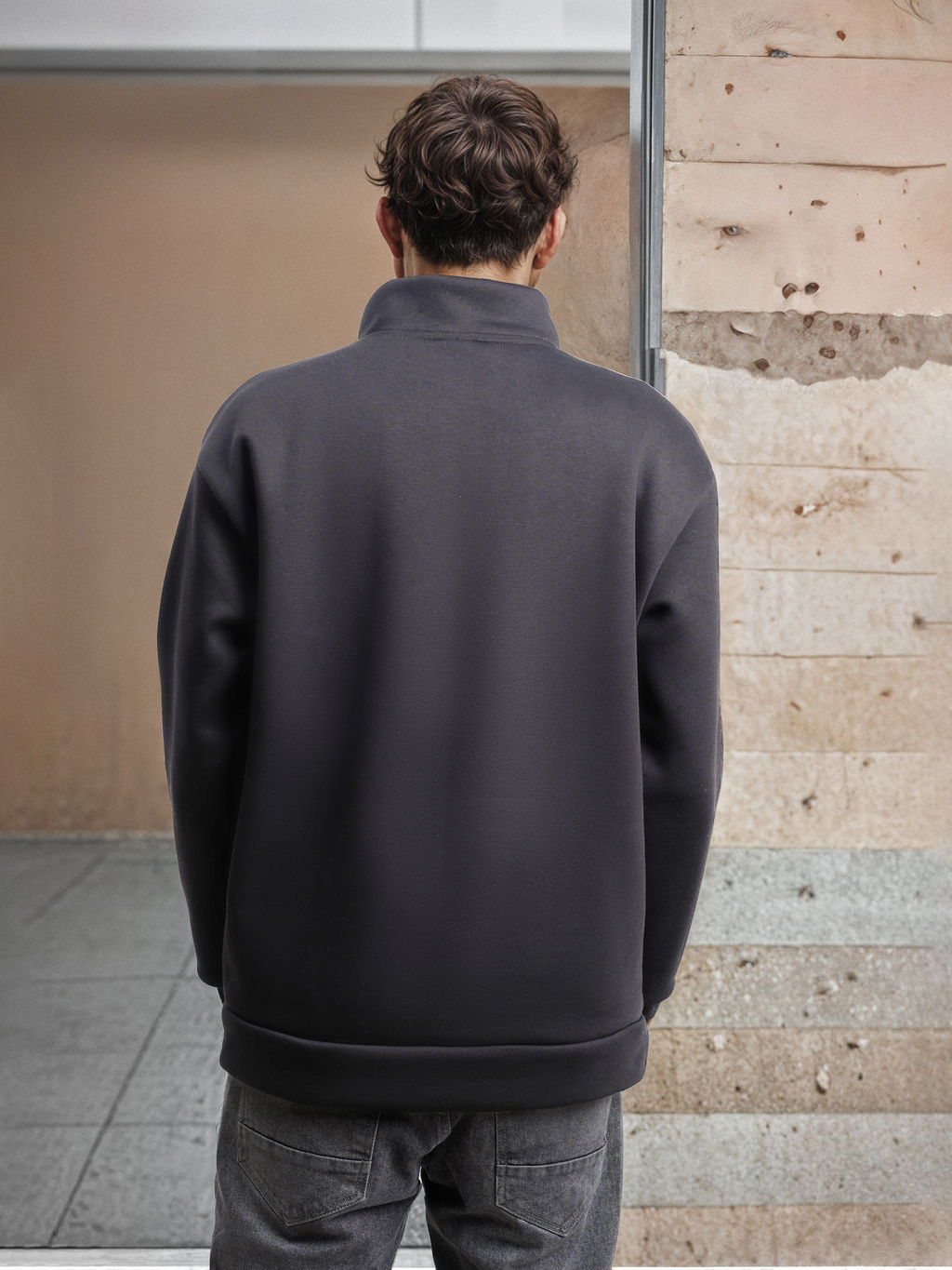 Толстовка мужская с зип-воротником "Samara" серый