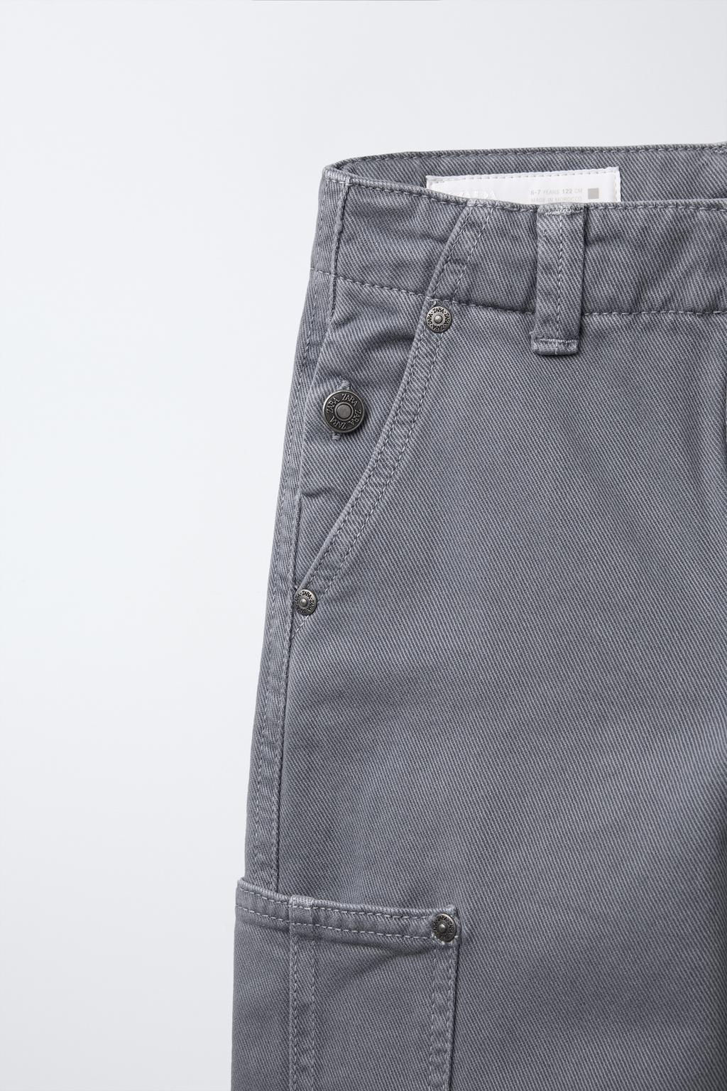 WIDE-LEG TWILL TROUSERS WITH POCKETS - Zara фото 4