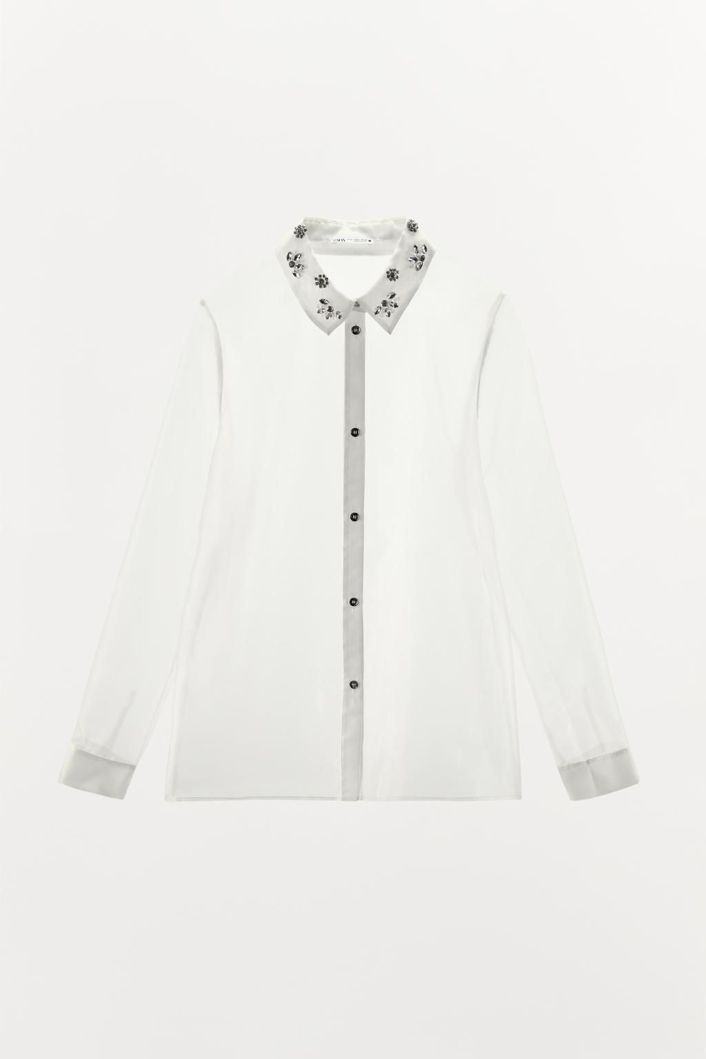 JEWELLED ORGANZA SHIRT - Zara фото 4