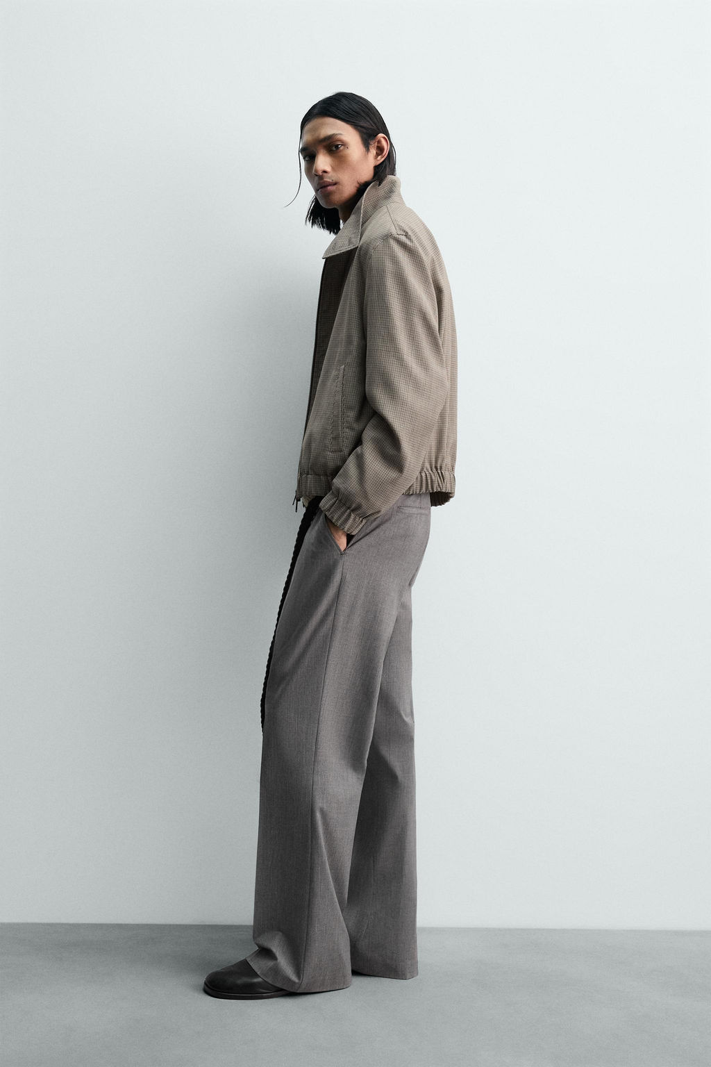 LIMITED EDITION RELAXED FIT HOUNDSTOOTH JACKET - Zara фото 4