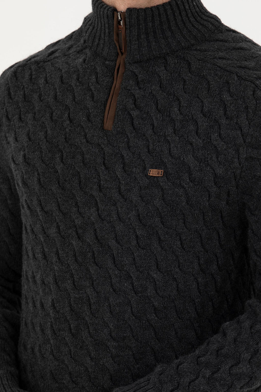 Мужской свитер антрацитового меланжа Неожиданная скидка в корзине - U.s. polo assn фото 14