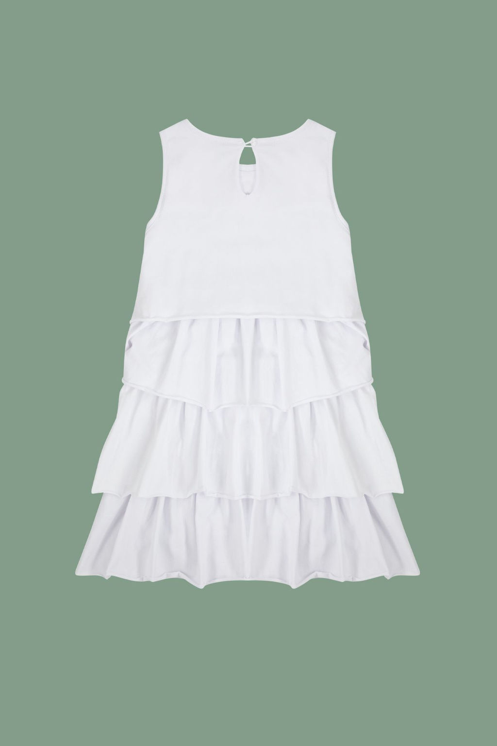 Beyaz K?z Cocuk F?rf?rl? Pamuklu Kolsuz Bisiklet Yaka Bayraml?k Orme Elbise TKDSS24EL00001 - Trendyolmilla фото 4