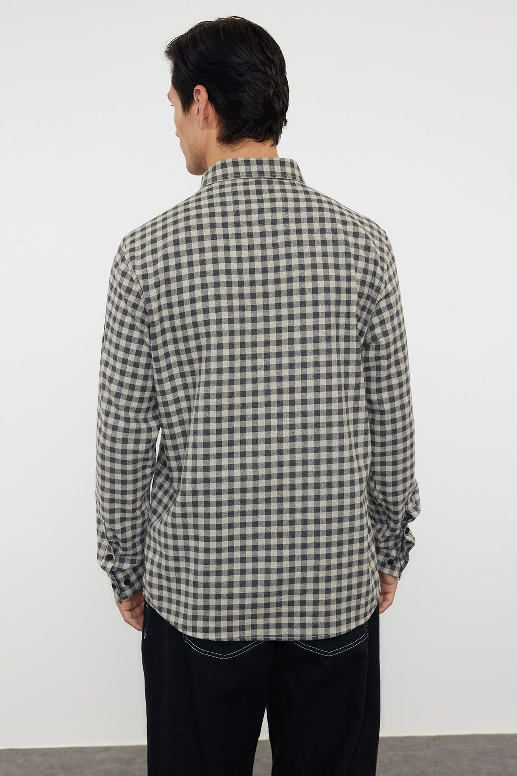 Bej Regular Fit K?sl?k Kareli Ekose Oduncu Gomlek TMNAW25GO00003