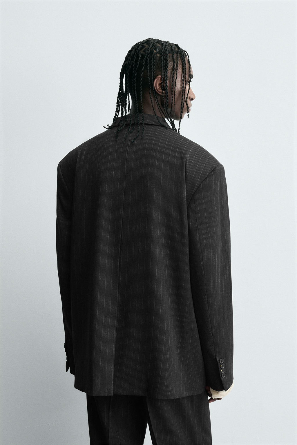 STRIPED SUIT DOUBLE-BREASTED BLAZER
