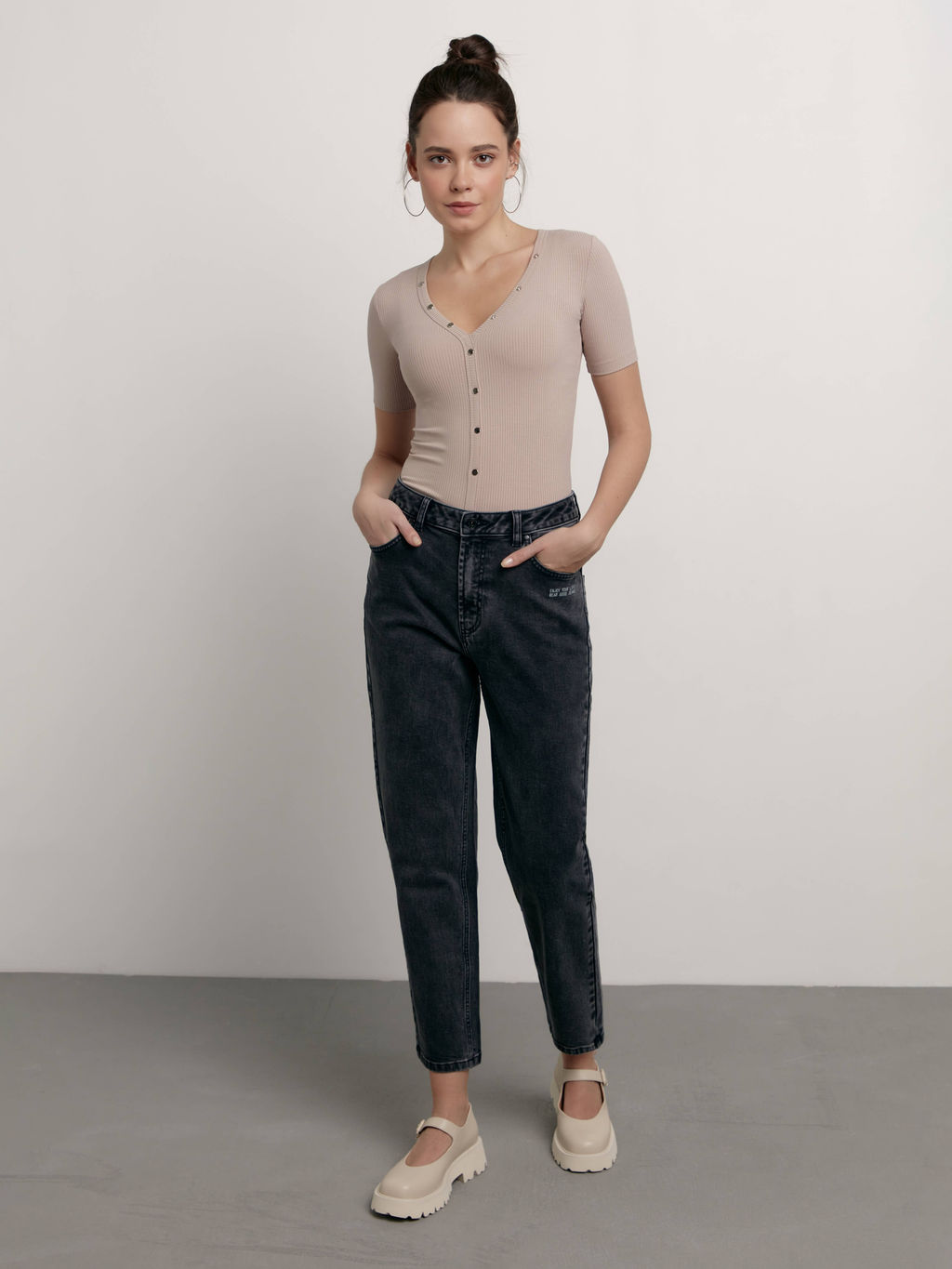 CONTE LD 2065 Джемпер в рубчик с планкой на кнопках cappuccino cappuccino - Conte elegant фото 3