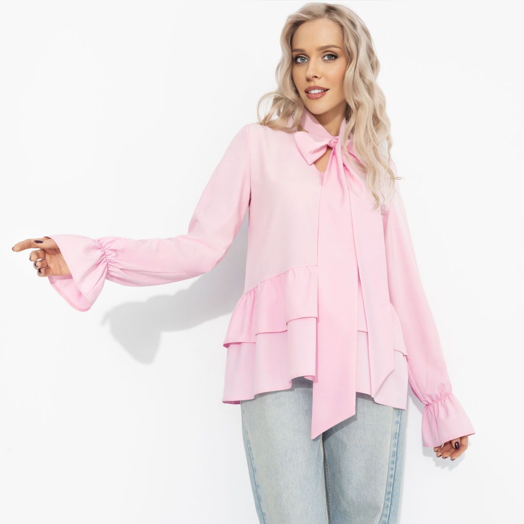 Блуза свободного кроя, Стильный нюанс (розовая) - Charutti фото 14