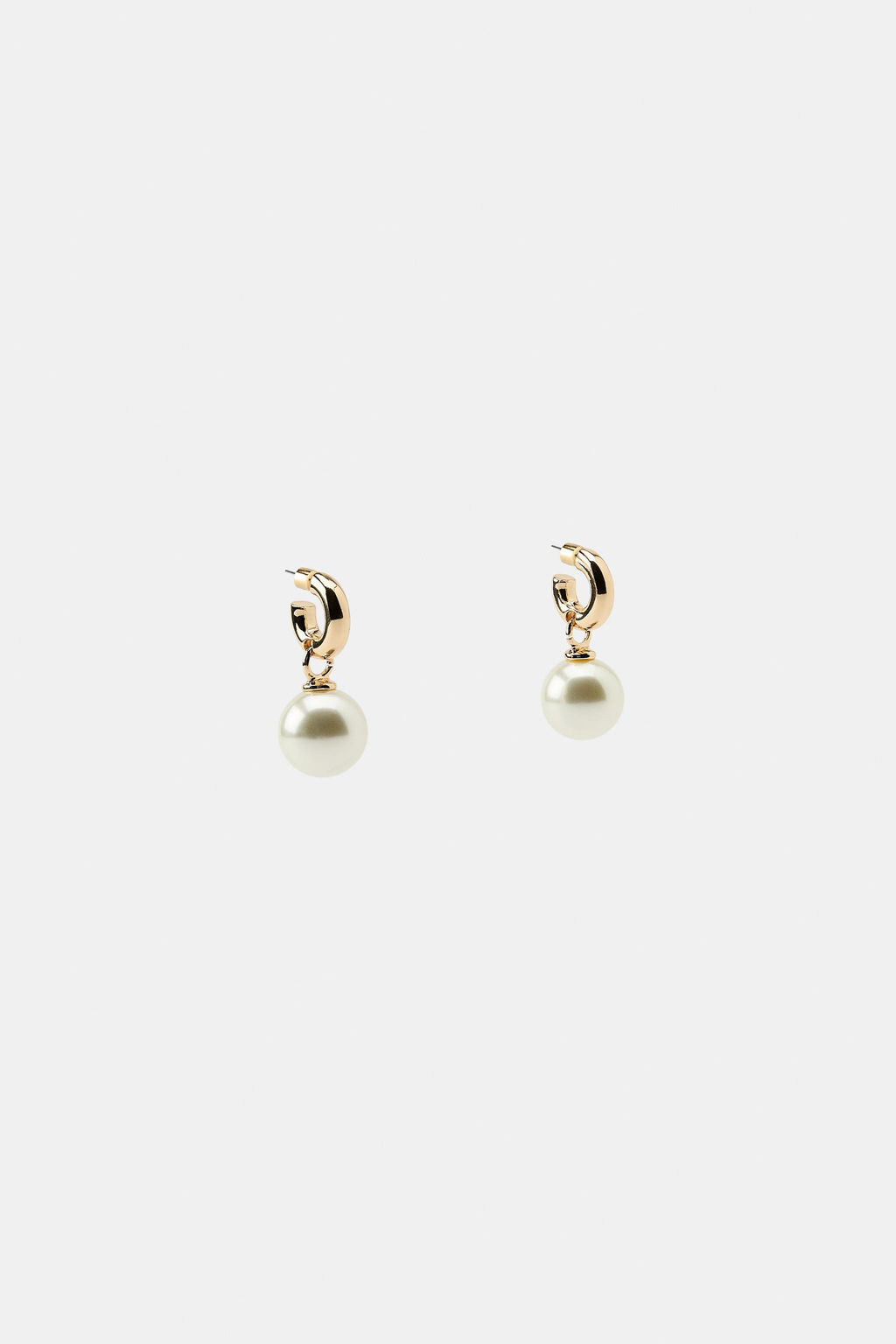 FAUX PEARL HOOP EARRINGS - Zara фото 4