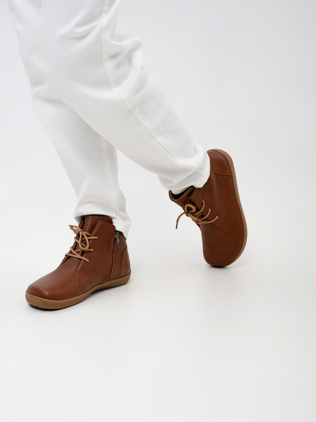 Босоногие ботинки 352.NATAbr.Коньяк/мех