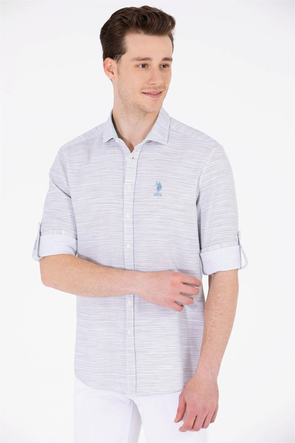 U. S. Polo Assn Мужская рубашка с длинным рукавом Stone Неожиданная скидка в корзине - U.s. polo assn фото 2
