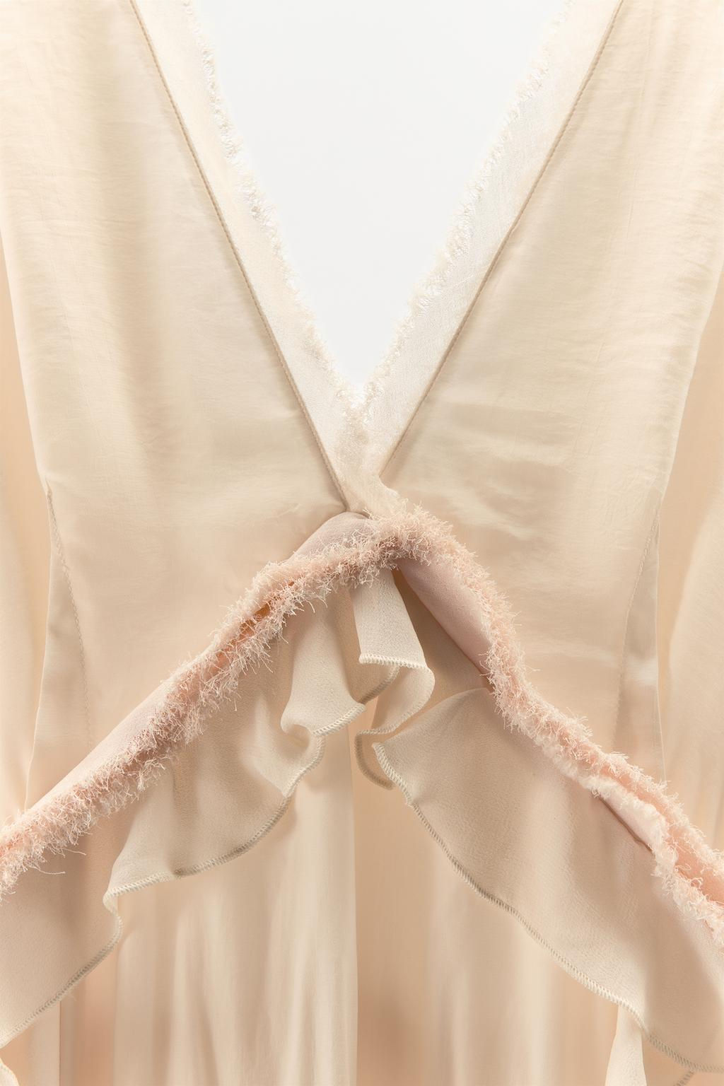 RUFFLED FRAYED MIDI DRESS - Zara фото 6
